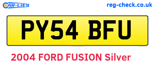 PY54BFU are the vehicle registration plates.