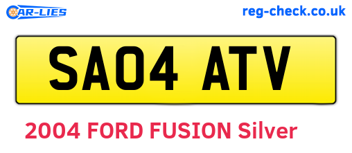 SA04ATV are the vehicle registration plates.