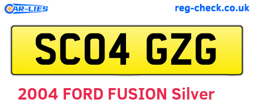SC04GZG are the vehicle registration plates.