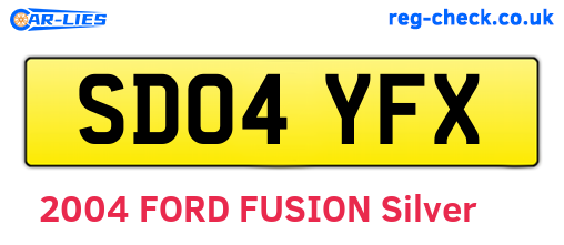 SD04YFX are the vehicle registration plates.
