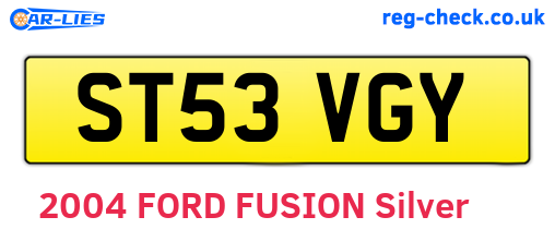 ST53VGY are the vehicle registration plates.