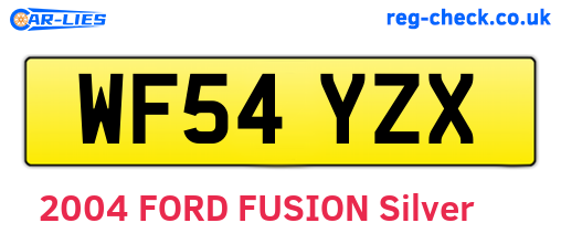 WF54YZX are the vehicle registration plates.