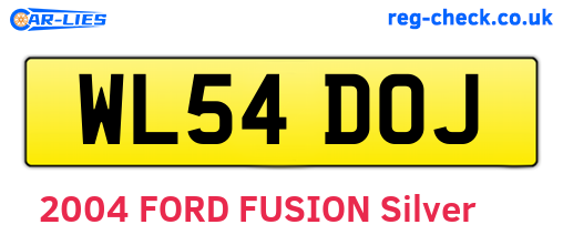 WL54DOJ are the vehicle registration plates.
