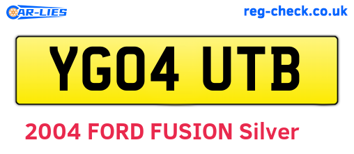 YG04UTB are the vehicle registration plates.
