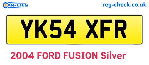 YK54XFR are the vehicle registration plates.