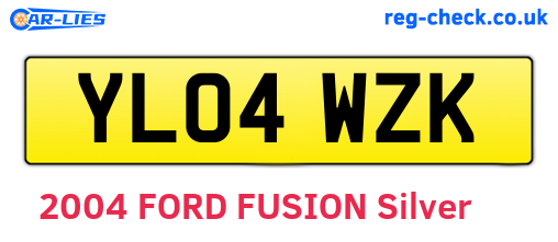 YL04WZK are the vehicle registration plates.