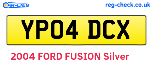YP04DCX are the vehicle registration plates.