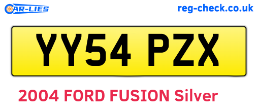 YY54PZX are the vehicle registration plates.