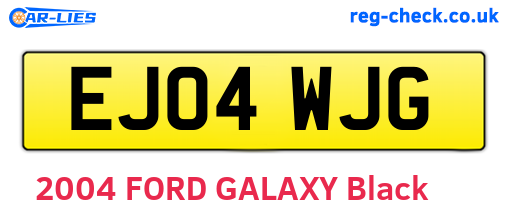 EJ04WJG are the vehicle registration plates.