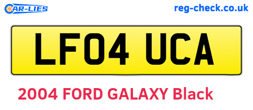 LF04UCA are the vehicle registration plates.