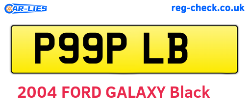 P99PLB are the vehicle registration plates.