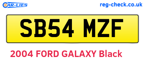 SB54MZF are the vehicle registration plates.