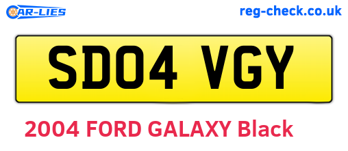 SD04VGY are the vehicle registration plates.