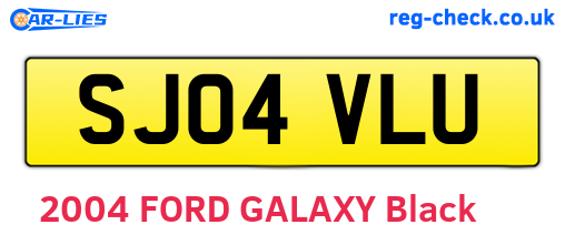SJ04VLU are the vehicle registration plates.