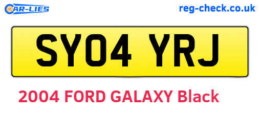 SY04YRJ are the vehicle registration plates.