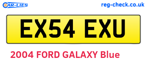 EX54EXU are the vehicle registration plates.