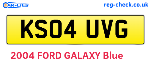 KS04UVG are the vehicle registration plates.