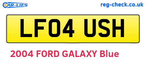 LF04USH are the vehicle registration plates.