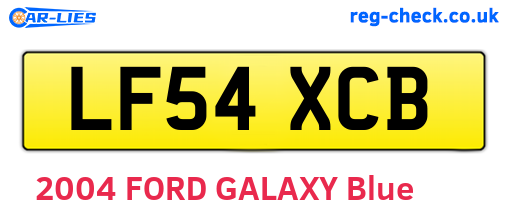 LF54XCB are the vehicle registration plates.
