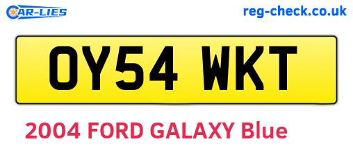 OY54WKT are the vehicle registration plates.