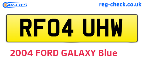 RF04UHW are the vehicle registration plates.