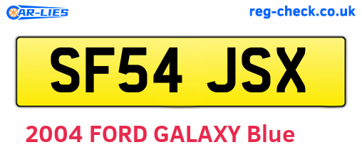 SF54JSX are the vehicle registration plates.