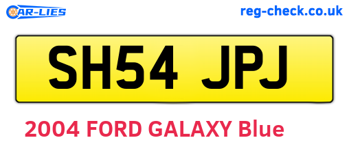 SH54JPJ are the vehicle registration plates.