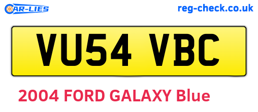 VU54VBC are the vehicle registration plates.