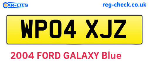 WP04XJZ are the vehicle registration plates.