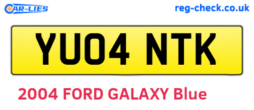 YU04NTK are the vehicle registration plates.