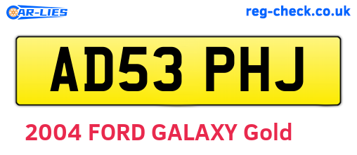 AD53PHJ are the vehicle registration plates.