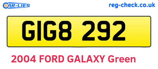 GIG8292 are the vehicle registration plates.