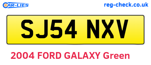 SJ54NXV are the vehicle registration plates.
