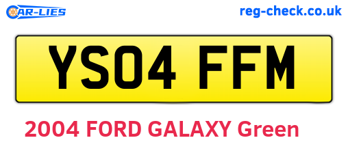 YS04FFM are the vehicle registration plates.