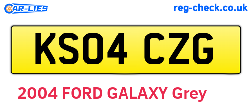 KS04CZG are the vehicle registration plates.