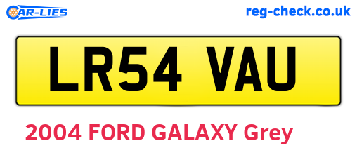 LR54VAU are the vehicle registration plates.