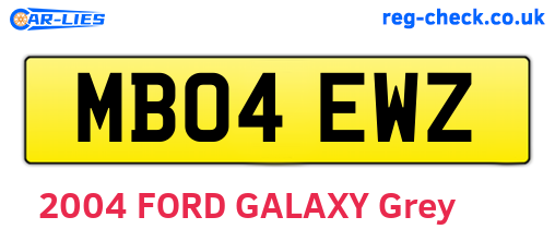 MB04EWZ are the vehicle registration plates.