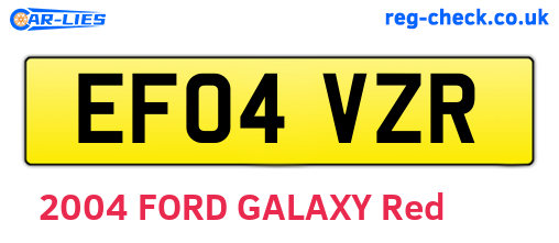 EF04VZR are the vehicle registration plates.