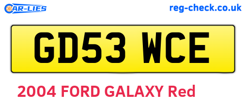 GD53WCE are the vehicle registration plates.
