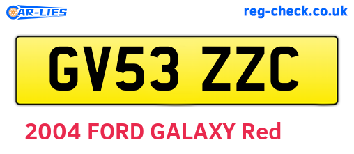 GV53ZZC are the vehicle registration plates.