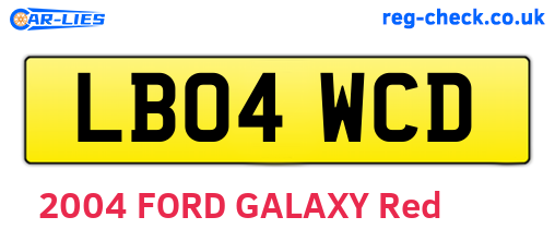 LB04WCD are the vehicle registration plates.
