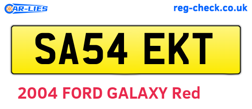 SA54EKT are the vehicle registration plates.