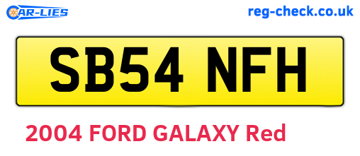 SB54NFH are the vehicle registration plates.