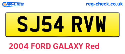 SJ54RVW are the vehicle registration plates.