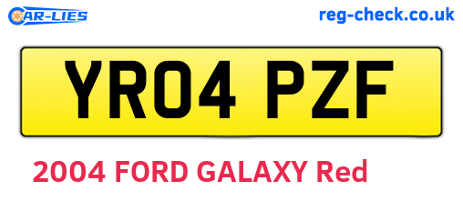 YR04PZF are the vehicle registration plates.