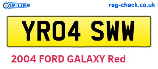 YR04SWW are the vehicle registration plates.