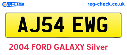 AJ54EWG are the vehicle registration plates.