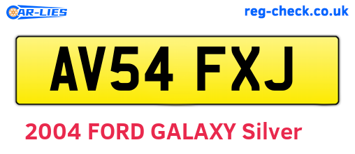 AV54FXJ are the vehicle registration plates.