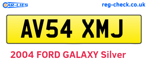AV54XMJ are the vehicle registration plates.
