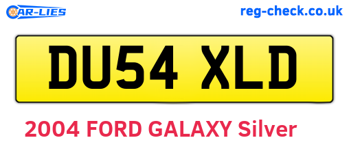 DU54XLD are the vehicle registration plates.
